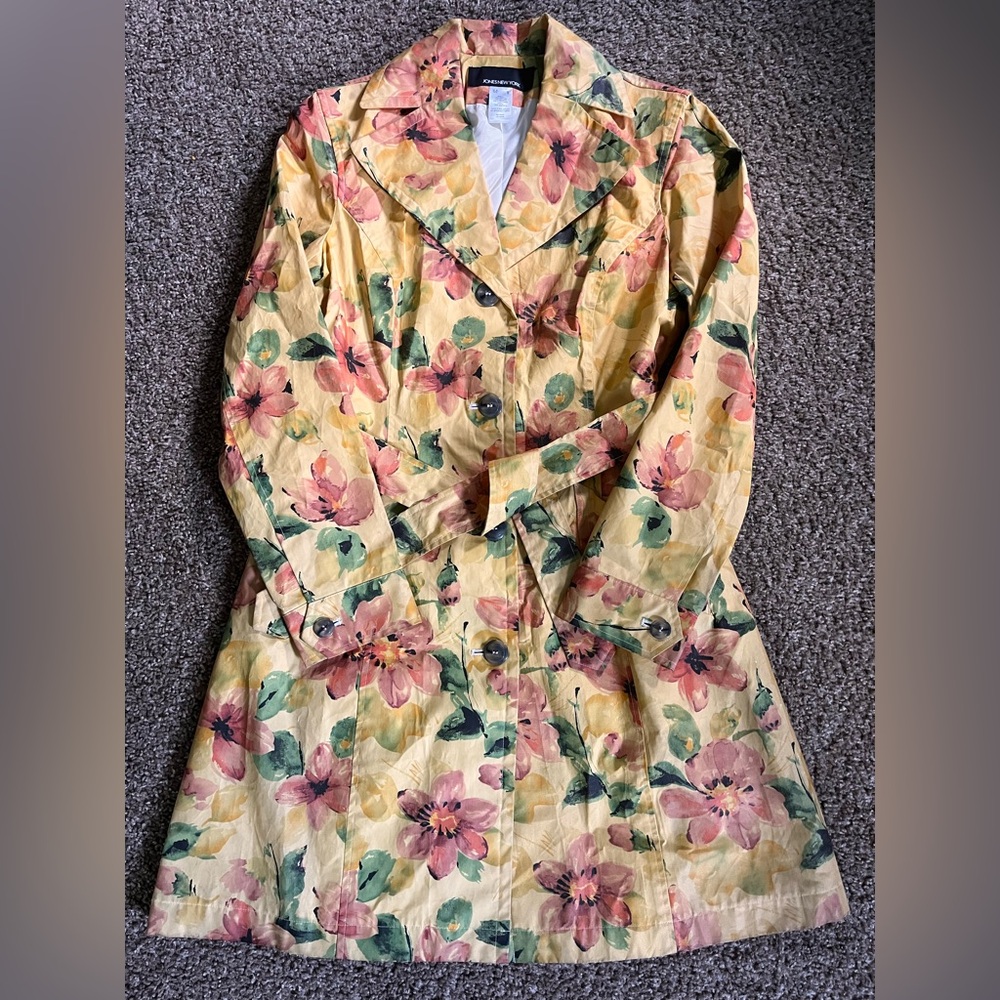 Vintage Jones New York Floral Raincoat 100% Cotton
